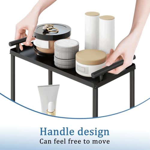 VOTZAAQ 3 Tier Bathroom Organizer Countertop, Stainless Steel Perfume Tray and Vanity Countertop Shelf, Makeup Skin Care