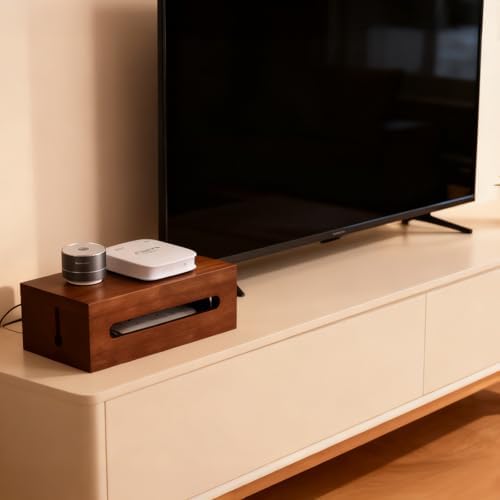 Cable Management Box, Solid Wood Cord Hider, Large Wire Organizer