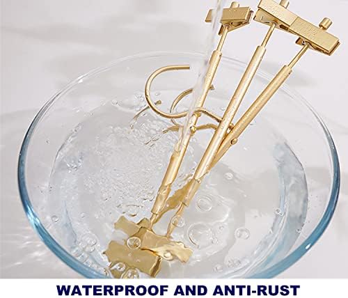 Amber Home 10 Pack Matte Gold Aluminum Pants Hangers, Metal Skirt Hangers