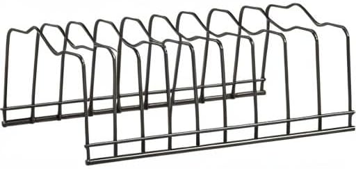 Pot Lid Holder Organizer, Kitchen Countertop Storage Rack Cutting Boards, Bakeware, Pots & Pans, Serving Trays, Reusable Containers in Cabinet Pantry , Stainless Steel