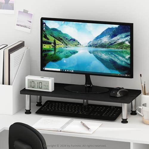 Furinno TURN-N-TUBE Toolless 23.6" Wide Monitor Stand Riser, Americano
