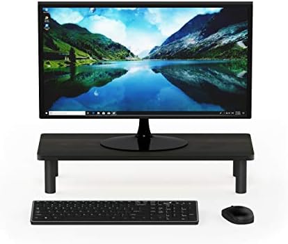 Furinno Turn-N-Tube Monitor Stand Riser, 23.6"W Rectangle Monitor Riser, Laptop Stand for Desk, Office Desk Accessories,