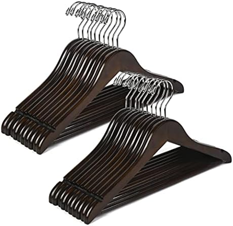 Amber Home 20 Pack 15" Walnut Wooden Clothes Hangers for Woman