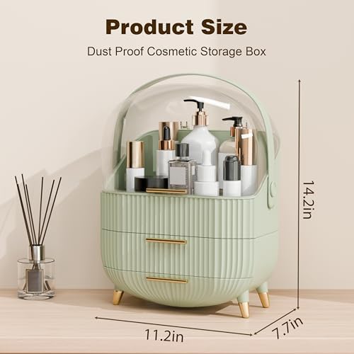 lurcns Makeup Organizers and Storage, Make up Organizer for Vanity Cosmetics Skincare Organizers With Lid and Drawers Di