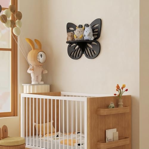 Butterfly Shaped Nursery Wall Deor Floating Shelf, Cute Wall Display Rack for Kid’s Room, Small Decorative Shelf Wall Mo
