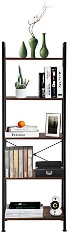 Standing Shelf Unit Wood Bookcase Storage Organizer 5 Tiers Bookshelf Rack for Living Room