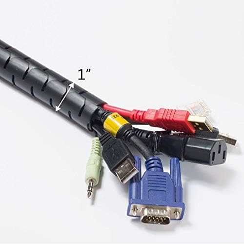 D-Line Cable Management Box (Large) & Cable Organizer Zipper (8.2ft Length) - Black