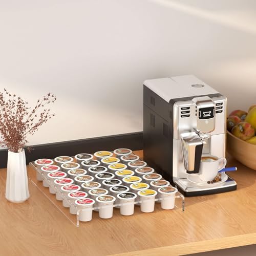 AITEE Acrylic K Cup Drawer Organizer Tray Pod Holder for 35 Coffee Capsules