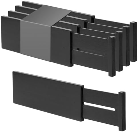 Utoplike Dresser Drawer Dividers, 4" High Black Drawer Organizers Clothes