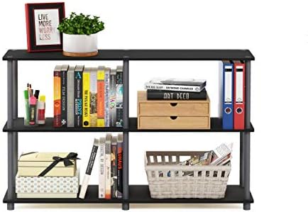 Furinno Turn-N-Tube Toolless Assembly Storage Shelves, 3-Tier 47.4 Inch Book Shelf, Corner Shelf, for Organization and S