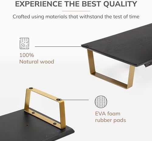 Anji Mountain Monitor Stand for Desk - Desktop Organizer & Laptop Riser, Ergonomic Monitor Riser, Space-Saving, Durable,