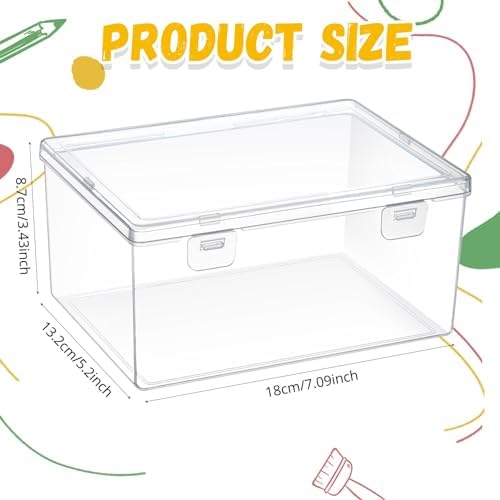 SiliFine 8 Pcs Clear Plastic Storage Bins with Lids Stackable for Toys