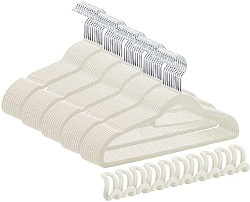 50+10 Pack Non-Slip Velvet Hangers Suit Clothes Hanger Space Saving Hangers 15~20LBS Heavy Duty Flocking Hangers 16.5inch