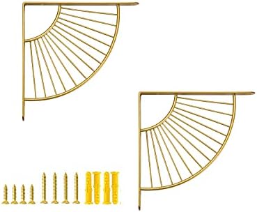 Z Metnal Small Decorative Shelf Brackets, 6 inch Brass Metal Shelves Bracket, Wall Decor, Modern Shelving Bracket for DI