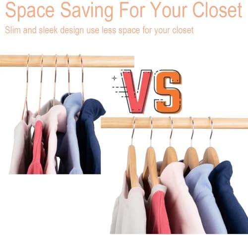 16.5" Rose Gold Copper Clothes Hangers - 10 Pack,Heavy Duty Strong Metal Hanger for Storage Display Sling Organization of Coat Shirts Dresses Jacket Elegant Standard Suit Accessory