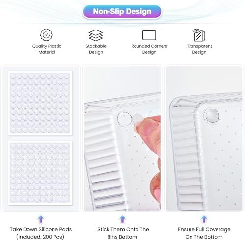 25 PCS Clear Plastic Drawer Organizer Set, Makeup Organizer Trays