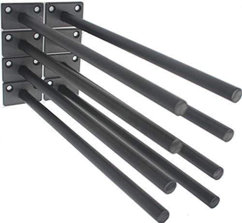 16 Pcs 11" Black Solid Steel Floating Shelf Bracket Blind Shelf Supports - Hidden Brackets for Floating Wood Shelves - C