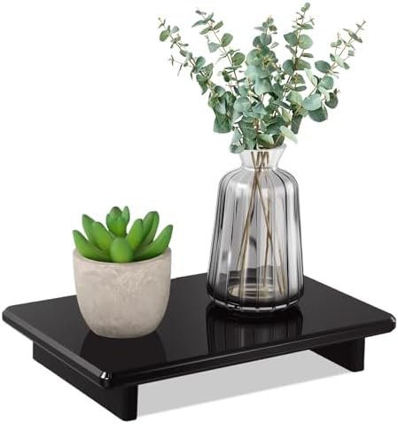 Chivalral Black Acrylic Soap Tray Large 9x5.9x1.5 Inch Countertop Organizer