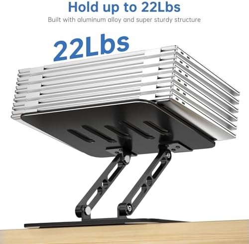 Laptop Stand for Desk Adjustable Computer Stand with 360 Rotating Base Ergonomic Laptop Riser Mount for Desk Foldable Pr