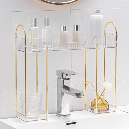 YCIA&DONE Bathroom Countertop Organizer Over the Faucet, Narrow Counter Organizers Above Sink, Table Mounted Shelf for K