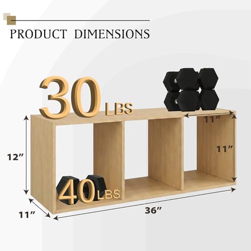 WannabeMyself【Easy Assembly】 3 Cube Storage Organizer with Anti-Tipping Kits,Reversible Open Back Book Shelf, Bookcase f