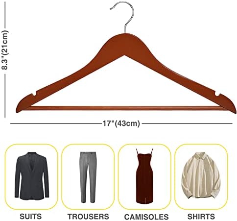 Wooden Hangers Clothes Hangers 30 Pack Slim Wood Hanger Coat Hanger for Closet,Hanger with Extra Smooth Finish,Hangers for Shirt Suit Dress Yellow Peach