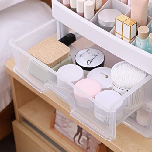 Makeup Organizer with 3 Drawers, Bathroom Vanity Countertop Storage for Cosmetics, Brushes, Lotion, Nail Lipstick and Je