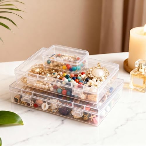 LJY 20 Clear Plastic Boxes, 3 Sizes for Hardware
