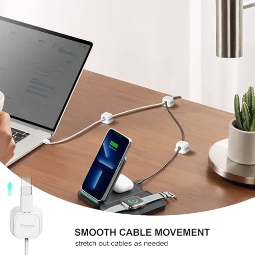 36 Pack Magnetic Cable Clip Organizer Cord Holder, Picozon Adhesive Cable Management, Wire Phone USB Charger Cable Holde