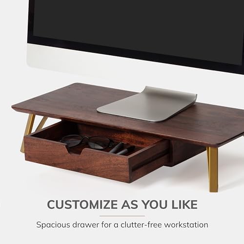 Anji Mountain Monitor Stand for Desk - Desktop Organizer & Laptop Riser, Ergonomic Monitor Riser, Space-Saving, Durable,