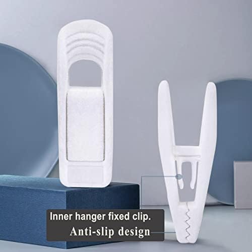 TOFIIGREM White Velvet Hangers Clips 40 PCS, Pants Hangers Velvet Clips Easily Add to Velvet Hanger, Skirt Suit Pants Clothes Velvet Hangers, Baby Kids Hangers Clips