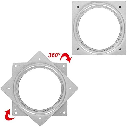 8 Pack 6 inch Lazy Susan Hardware 5/16" Thick Square Rotating Bearing Plate with 220lbs Capacity, Zinc Plated Steel Swiv