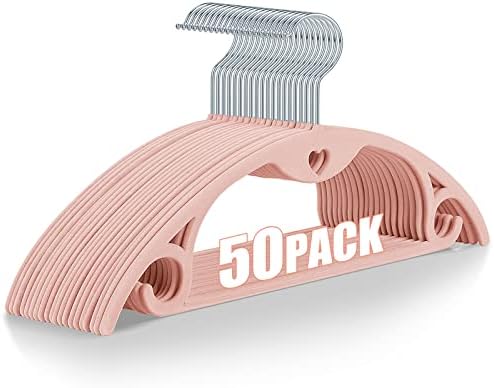 Velvet Hangers Felt Clothes Hangers 50 Pack Pink