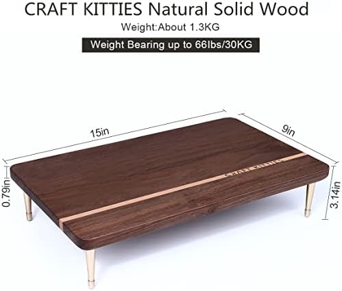 Monitor Stand Riser All Solid Wood Monitor Riser Multi-Purpose Monitor Stand for Laptop Computer iMac Pc (Walnut)