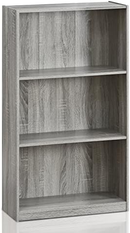 Furinno Basic 3-Tier Book Shelf with Open Shelves, French Oak