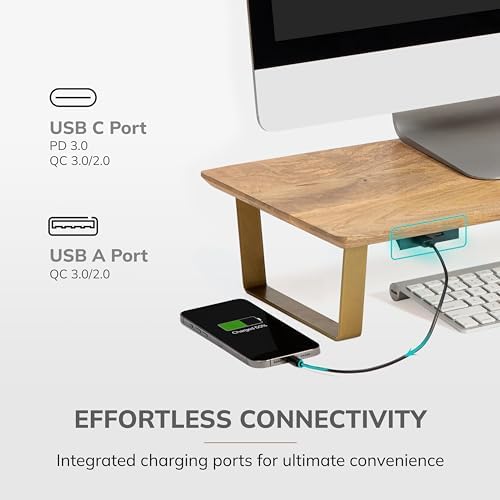 Anji Mountain Monitor Stand for Desk - Desktop Organizer & Laptop Riser, Ergonomic Monitor Riser, Space-Saving, Durable,