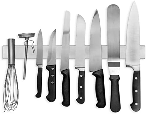 Modern Innovations Magnetic Knife Holder for Wall and Fridge - 18" Knife Magnetic Strip, Magnet Kitchen Knife Holder and