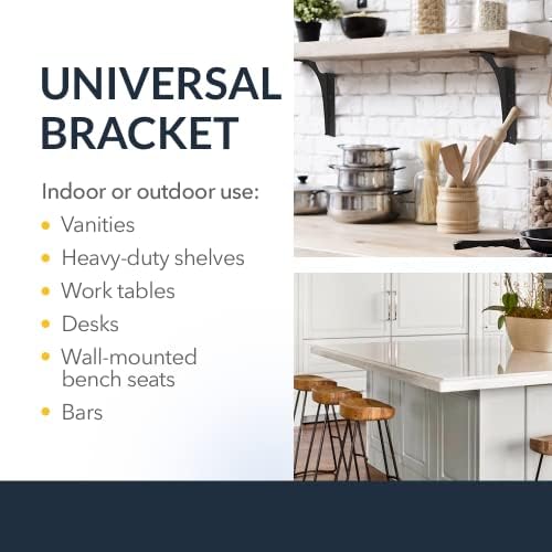 Iron Supports Universal Heavy-Duty Commercial Bracket - Industrial Support Brackets - Steel Mounting Bracket for Shelves