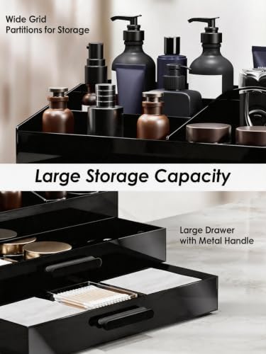ProCase Cologne Organizer for Men with Drawer, Bathroom Organizer -2 Layer