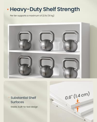 SONGMICS HOME 5-Tier Bookshelf, Narrow Shelving Unit