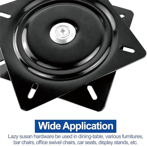 13 Inch Lazy Susans Turntable Bearings Swivel Zinc Plate, Black Square Lazy Susan Hardware, Heavy Duty Lazy Susan Replac