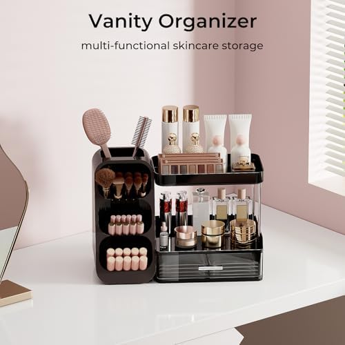 UFORU Makeup Organizer Countertop with Brush Holder for Vanity Bathroom
