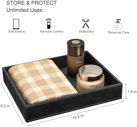 SITHON Valet Tray Desk Organizer PU Leather Catchall