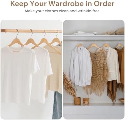 30 Pcs Wooden Hangers, Heavy Duty Clothing Rack for Coat, Suits