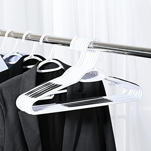 Plastic Clothes Hangers 30 Pack, Hangers with Grip Black
