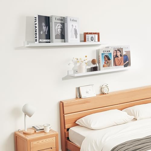 NEXHOME PRO Floating Shelves for Wall Set of 2,36 Inches Picture Ledge Shelf, Kids Bookshelf Wall Mounted for Living Roo