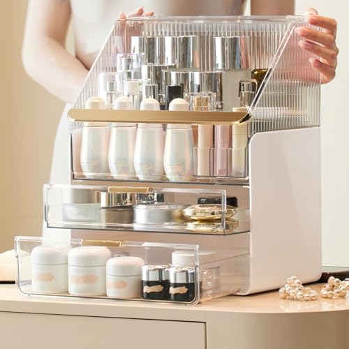 Omeily Makeup Organizer Countertop Vanity Cosmetic Skincares Organizer
