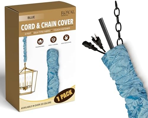 Royal Designs, Inc. Cord & Chain Cover 4 ft Silk Type Fabric, Chandelier Pendant Lighting Chain & Cable Management, Touc