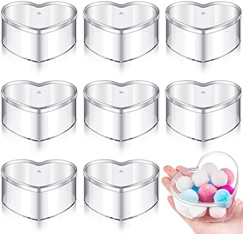 8 Pcs Clear Acrylic Box with Lid, 3.27 x 2.76 x 1.57 Inch, Classic Style