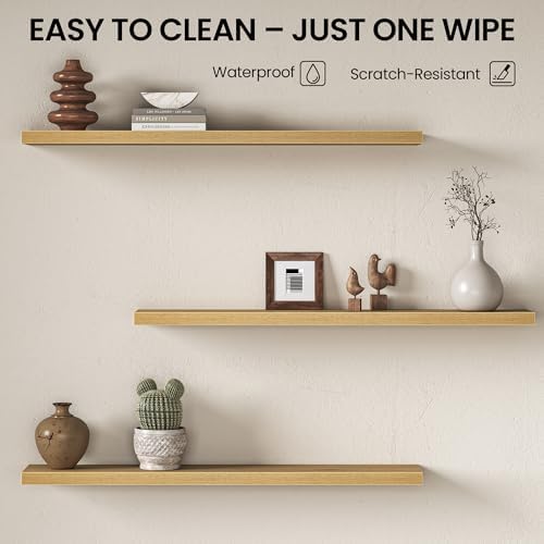 Fun Memories Floating Shelves for Wall 48 Inch, Set of 2 – Wall-Mounted Storage & Display Shelf with Invisible Bracket, 